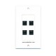 Placa Tapa 4 Jacks RJ45 Cat5e en ABS